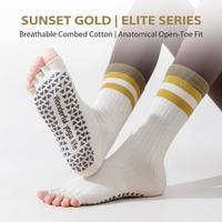 Luxuriöse Baumwoll-Zehensocken mit Fünf Zehen Rutschfeste Yoga-Pilates-Socken für Frauen Professionelles Studio Barre Fitness Workout Set