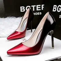 Pumps — chaussures tendance en cuir verni et à bout pointu pour femmes, escarpins à talons hauts de 10CM, collection 2020