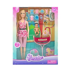 2024 새로운 공장 도매 인형 장난감 아기 테마 세트 여자 원피스 폴리에틸렌 인형