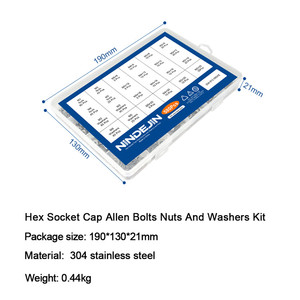 580pcs 304 Stainless Steel M2-<strong>M5</strong> Hexagonal Head Allen <strong>Bolts</strong> Nuts &amp; Washers Assorted Kit with Plain Finish Grade A2-70 - Product Image 6