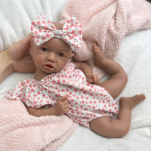 URCHOICE silicona sólida completa 18 ''silicona reborn bebé ojos abiertos Reborn bebé piel oscura mejillas <span class=keywords><strong>gorditas</strong></span> niña para niños pequeños - Product Image 1