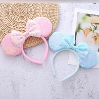 Nouveauté AISEN : Bandeau pour enfants avec oreilles de souris à sequins couleur bonbon, accessoires de cheveux pour fête à thème personnage de dessin animé