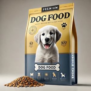 Kemasan Makanan Anjing Custom Flat Bottom Logo Dog Treat 10kg 20kg Kantong Matte Finish 5lb 20lb 40lb Pouch Kemasan Makanan Hewan Peliharaan Kantong Makanan Anjing dengan Resleting - Product Image 1