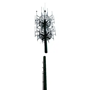 Poteau de haut mât pliable en acier de haute qualité Résiste fermement à la tension Poteau d'antenne de communication galvanisé à chaud de 30m