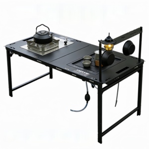 <span class=keywords><strong>Table</strong></span> de camping IGT moderne en acier inoxydable imperméable, portable, hydraulique, installation rapide, pliable pour barbecue en plein air, pique-nique, voyage - Product Image 1