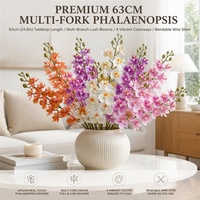 Fleurs artificielles 3D effet naturel, mini-branches d'orchidées Phalaenopsis en 2 parties, pour la maison, l'extérieur, les mariages et les accessoires de photographie