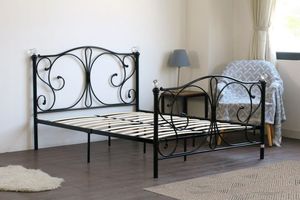 Современная железная кровать европейского дизайна, черная простая железная кровать, дизайнерская детская железная кровать - Product Image 4
