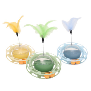 Juguete Roly Poly para gatos con plumas y dispensador de golosinas para juego interactivo y autoentretenimiento, suministros para mascotas - Product Image 5