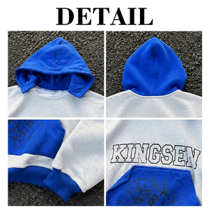 Fabricants de vêtements personnalisés : Sweat à capuche en molleton bouclette à col brut, effet vieilli, impression DTG, délavé soleil, délavé à l'acide, avec strass - Product Image 6