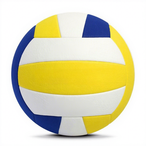 Ballon de volley-ball personnalisé avec logo, taille 5, bleu royal et jaune, toucher doux, entraînement, extérieur, intérieur, plage, match, qualité supérieure, emballage OEM - Product Image 4