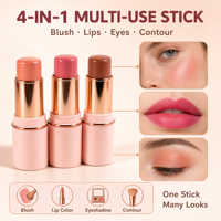 Stick de maquillage illuminateur et blush sans logo, longue tenue, nude naturel, portable, prêt à expédier, fourniture d'usine, article promotionnel personnalisé