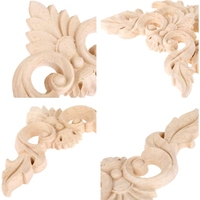 Appliques murales décoratives en bois gravées pour meubles, portes, décalcomanies DIY, forme de fleur durable pour lit et armoire