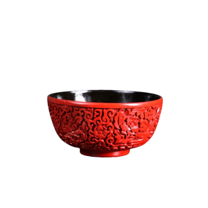 CAC Chinese Pure Natural Lacquerware Bowl Traditional Craftsmanship Waterproof Corrosion-Resistant Finish for Home Collectible