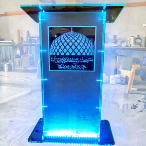 Custom Acrylic Podium with LED Light Illuminated Speech <b>Stand</b> for Events and Presentations - Product Image 1