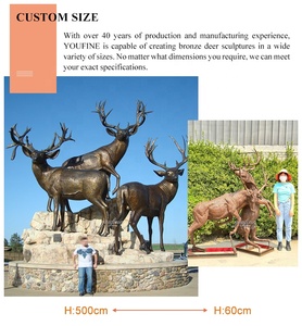 Statue d'élanch de bronze antique grandeur nature pour extérieur, faite à la main avec patine, décoration de jardin pour villa, hôtel, propriété - Product Image 4