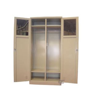 Armadio in Metallo Moderno a 2 <span class=keywords><strong>Ante</strong></span> con Serratura a Chiave Pieghevole per Camera da Letto Casa Palestra Officina - Product Image 1