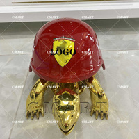 Sculpture de tortue en résine dorée chromée 40 cm, couleur personnalisée, logo de marque de luxe, modèle Love for Art, peinte à la main, décoration intérieure