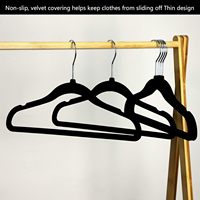 Cintres en velours rotatifs durables, lot de 50, personnalisables, antidérapants, en plastique noir floqué, écologiques, pour magasin de vêtements, à fixer au mur
