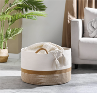 Panier à linge sale pour la maison Corde en coton tissé Corde en coton écologique pour animaux de compagnie Panier de rangement en corde de coton pour la maison moderne
