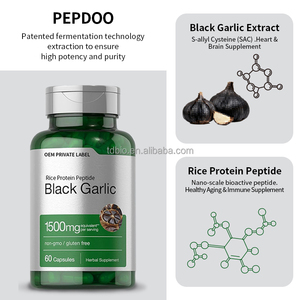 Complément alimentaire personnalisé à base d'extrait de peptide de riz et d'<span class=keywords><strong>ail</strong></span> <span class=keywords><strong>noir</strong></span> pour adultes |   Extrait fermenté |   Capsules sans OGM, sans gluten, inodores - Product Image 2
