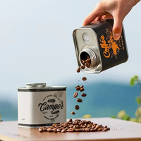 Vente en gros de boîte de conserve en poudre de grain de café emballage 150g 250g boîte scellée carrée en fer blanc en métal