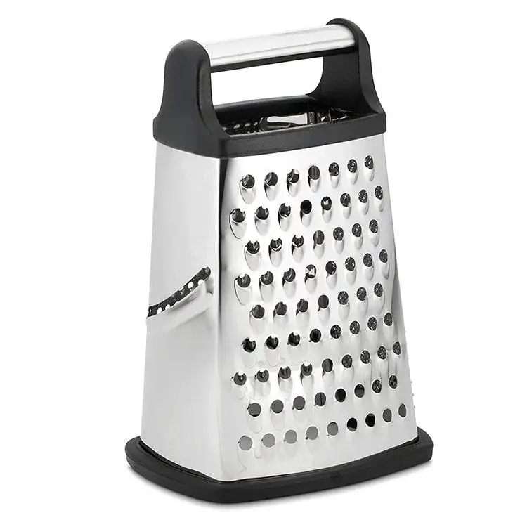 Professional Box Grater, Stainless Steel with 4 Sides, Best for Parmesan Cheese, Vegetables, Ginger