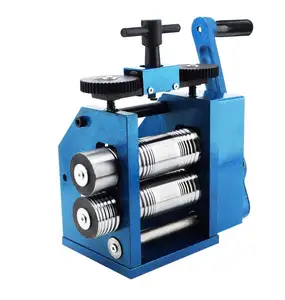 Hand Crank Jewellery Gold Rolling Mill Steel Rolling Mill Machine Silver Platen Crimping Circular Gold Plating Tools