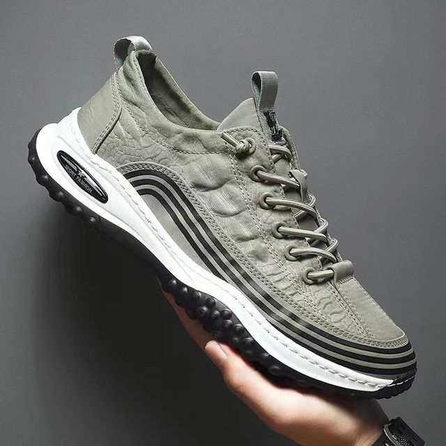 Men's High Top Lace-up Cloth Shoes Sporty Walking Casual Slip Resistant Comfort Flexible Soft Mesh Trendy Fashion Trend