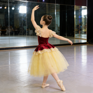 Vestido <span class=keywords><strong>de</strong></span> <span class=keywords><strong>Ballet</strong></span> Brillante para Niñas, Traje <span class=keywords><strong>de</strong></span> Actuación, Falda con Volumen Estilo Barroco, Vestido Largo, Atuendo para Actuaciones, Ropa <span class=keywords><strong>de</strong></span> Escenario - Product Image 2