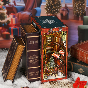 Personalizzare il libro di natale Nook serra fai da te accessori in miniatura 3d in legno <span class=keywords><strong>Puzzle</strong></span> Kit Vintage in miniatura modello di costruzione - Product Image 5