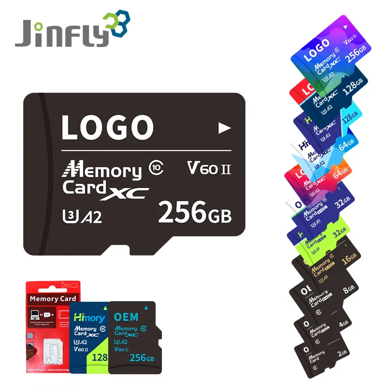 JINFLY UDP fabrika OEM ucuz hafıza kartı 16gb memoriy kartı 128Gb 64Gb 32Gb 16Gb 8gb gb 4Gb 2Gb C10 U3 Cartao De Memoria