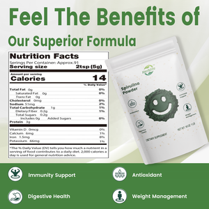 Haccp OEM Spirulina Powder Green Superfood Immune Support Nutrient-Dense <b>Supplement</b> - Product Image 4