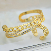 Ayong ensembles de bijoux élégants plaqué or 18 carats bague ajusteur de taille bracelet et bague ensemble pour les femmes