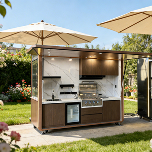 Cocina Exterior Inteligente Eléctrica de Acero Inoxidable con Mini Refrigerador de Vidrio y Luz LED - Product Image 2