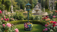 Mangeoire à oiseaux en plastique à longue perche, station d'alimentation décorative, jardinière, abri pour oiseaux sauvages, écologique, résistante aux intempéries, pour jardin et patio
