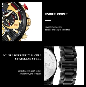 กําหนดโลโก้ของคุณเอง <span class=keywords><strong>1985</strong></span> <span class=keywords><strong>Nibosi</strong></span> 2591 นาฬิกาควอทซ์แฟชั่นส่องสว่างโครโนกราฟผู้ชายMontre Relojนาฬิกานาฬิกาสําหรับชาย - Product Image 6