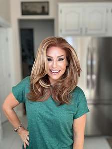 Peluca de encaje frontal 13x6 transparente de alta calidad, larga y con capas, de fibra resistente al calor, cabello sintético. - Product Image 2