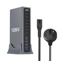 Hub de charge de bureau 1200W avec logo personnalisé, station d'alimentation multi-ports 8C4A, service OEM pour ordinateurs portables, tablettes, iPhone, Samsung