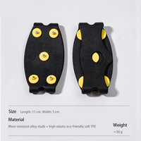 Bottes de montagne et d'alpinisme pour l'extérieur, avec crampons à 5 pointes jaunes pour la glace ; Couvre-chaussures antidérapants pour routes hivernales et chutes.