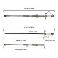 Épée Cérémonielle Médiévale MS de 97 cm, Modèle Saint-Jean, Chevaliers Templiers, en Acier Inoxydable avec Fourreau en Laiton Antique, Jouet