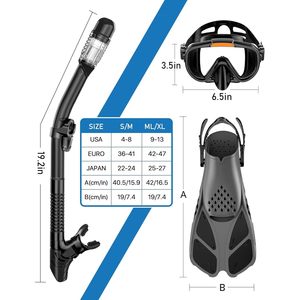 Premium vista panoramica Dry Top per lo Snorkeling per adulti Anti-appannamento Anti-perdite in Silicone maschera subacquea Set per Snorkeling 4-in-1 per gli uomini - Product Image 3