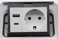 Prise de sol escamotable en aluminium JD03, interrupteur électrique de sol, norme européenne, boîte de prise de sol dissimulée