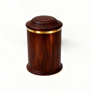 Elegante Urna para Mascotas de Madera con Detalles en Acero Inoxidable - Urna Conmemorativa para Cenizas de Perros y Gatos - Product Image 1