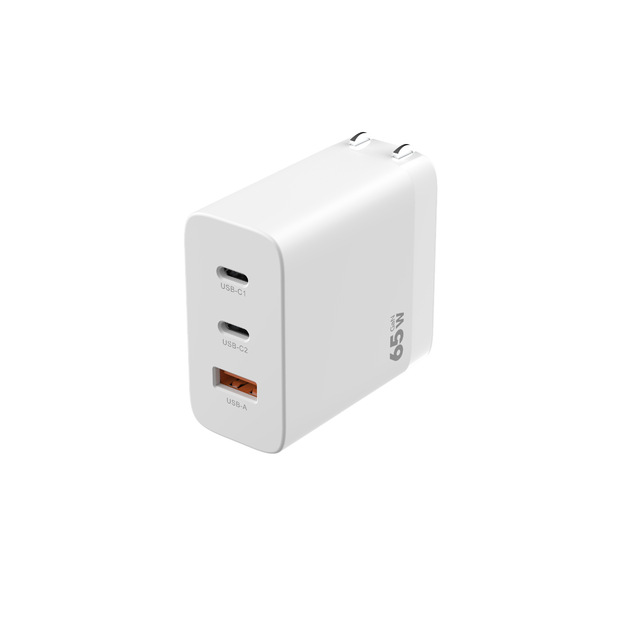 PD65W Gallium Nitride 65W Multi-Port Fast Charger Supports Cell Phones Tablets Laptops with Eco-Friendly Design 1 Year Warranty