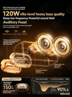 Kinglucky S18 Ultra Enceinte Portable Étanche avec Basses Puissantes, Bluetooth 5.3, Dolby Digital, Batterie 3000-5000mAh, Entrée Auxiliaire