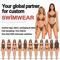 Conjunto de Bikini de Dos Piezas para Mujer, Diseño Personalizado con Logotipo OEM del Fabricante, Certificado OEKO-TEX, Tejido Econyl de Secado Rápido, Tirantes Anchos Fruncidos, Cintura Alta, Corte Cheeky