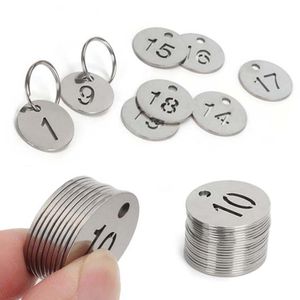 Placas de Identificación Numéricas Perforadas de Acero Inoxidable Estilo Antiguo para Etiquetas de Llaves de Casilleros de Supermercado y Etiquetas Colgantes para Collares de Mascotas - Product Image 2