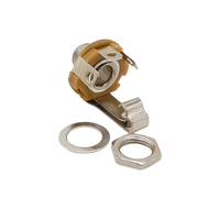 Nikel 6.35mm 1/4 inci 2 tiang Mono Panel soket dudukan sasis Jack Audio konektor Solder wanita dengan saklar