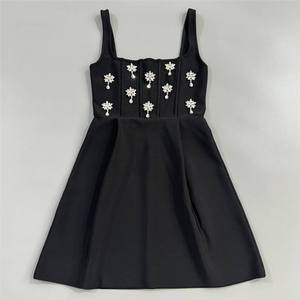 Summer Dresses Round Neck Bodycon Dress Ladies Sexy Sleeveless High <b>Waist</b> Party Mini Dress - Product Image 1