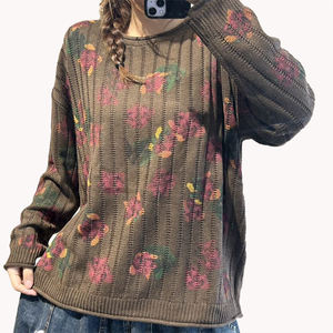 Suéter de Punto Estampado para Mujer, Novedad de Invierno 2026, Holgado, Personalizable, Cuello Redondo, Talla Grande, Informal - Product Image 4